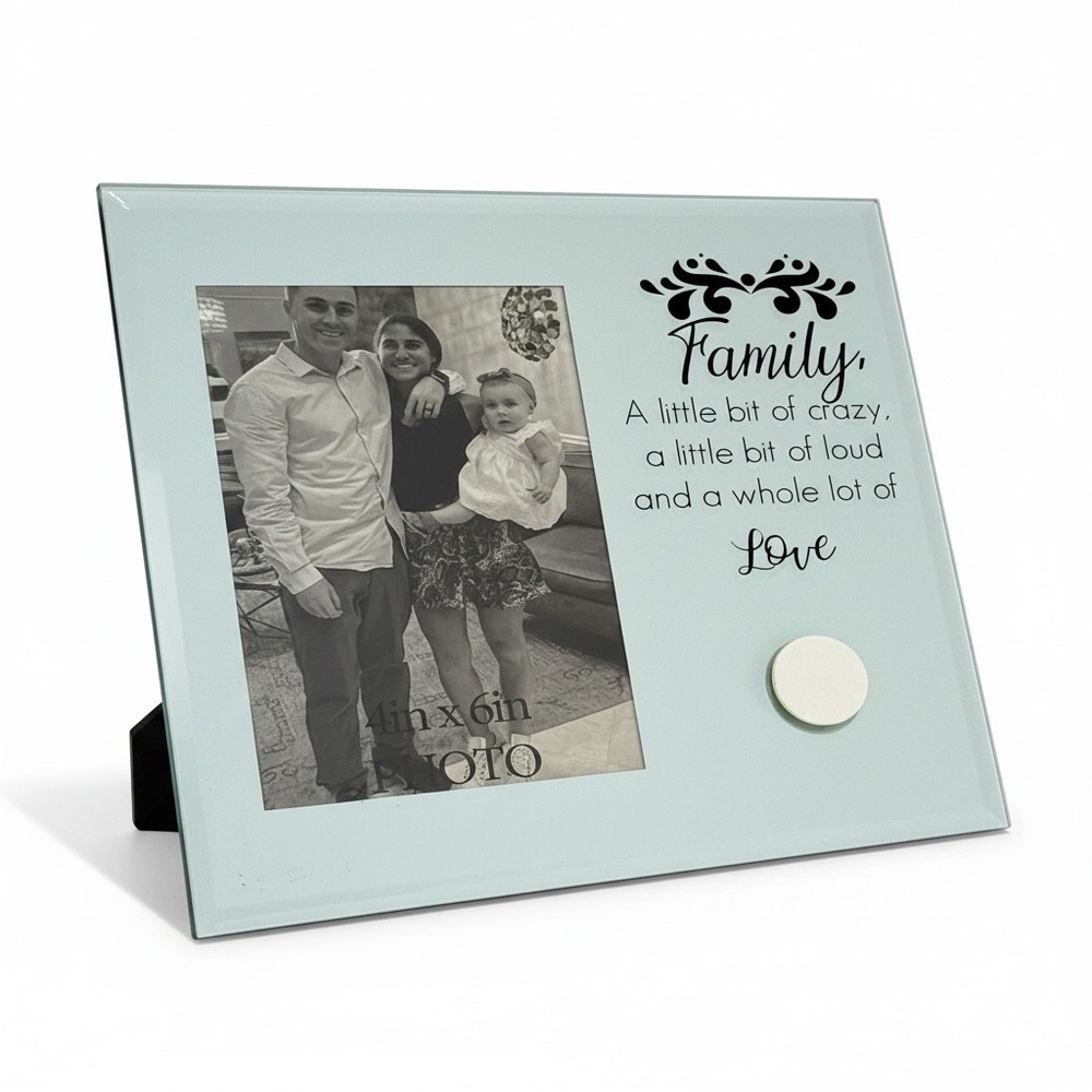 Old East Main Co Glass Family Photo Frame Seafoam Green 4x6 Horizontal Tabletop - Picture 6 of 10